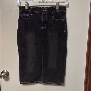 No Fuze Black Denim Pencil Skirt Size 12